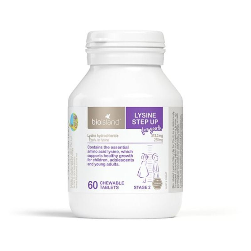 Bio Island Lysine Step Up For Youth 60 Chewable Tablets