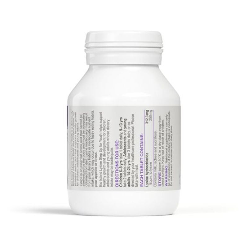 Bio Island Lysine Step Up For Youth 60 Chewable Tablets