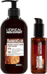 L'Oréal Men Expert Barber Club Duo – 3-in-1 Wash 200ml & Beard Oil 30ml (Pack of 2)