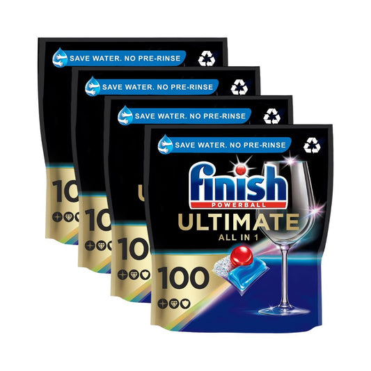 Finish Powerball Ultimate All in 1 Dishwashing Tablets 100 Count x 4 Pack