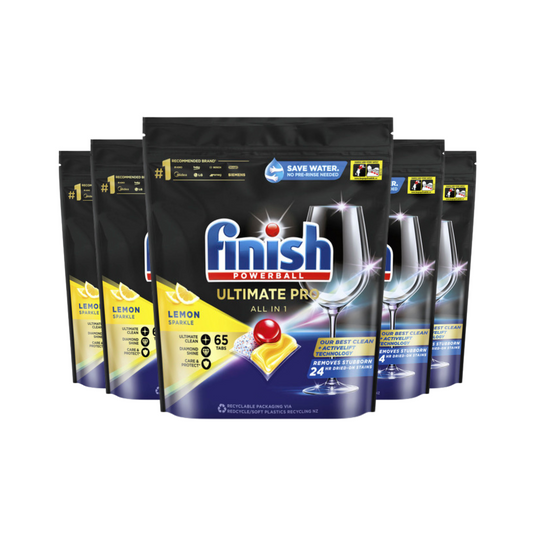 Finish Ultimate Pro Powerball Dishwashing Tablets Lemon Sparkle – 325 Count (65 Count Pack of 5)