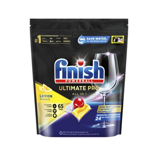 Finish Powerball Ultimate Pro Dishwashing Tablets Lemon Sparkle – 65 Pack
