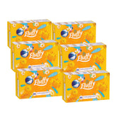 Multiple boxes of Fluffy tumble dryer sheets on a white background