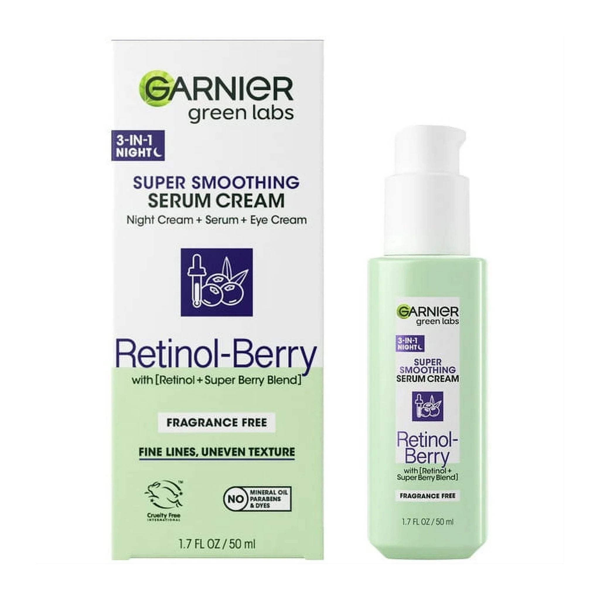 Showcase image of Garnier Retinol-Berry 3-in-1 Night Serum Cream 50ml