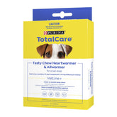 Purina TotalCare Tasty Chew Heartworm & Allwormer packaging for small dogs on a white background