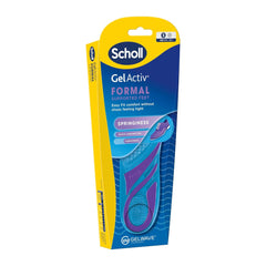Scholl GelActiv formal insole packaging on a white background
