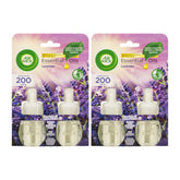 Two packages of Air Wick Lavender essential oil refills on a white background