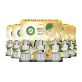 Air Wick essential oils packaging with vanilla and cashmere scents on a white background