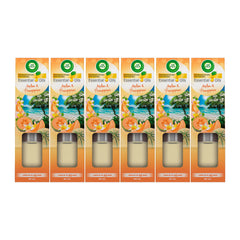 Pack of Air Wick essential oils with apricot and frangipani design on a white background