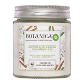 Jar of Botanica candle with label on a white background