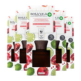 Botanica fragrance diffusers with pomegranate and bergamot packaging on a white background
