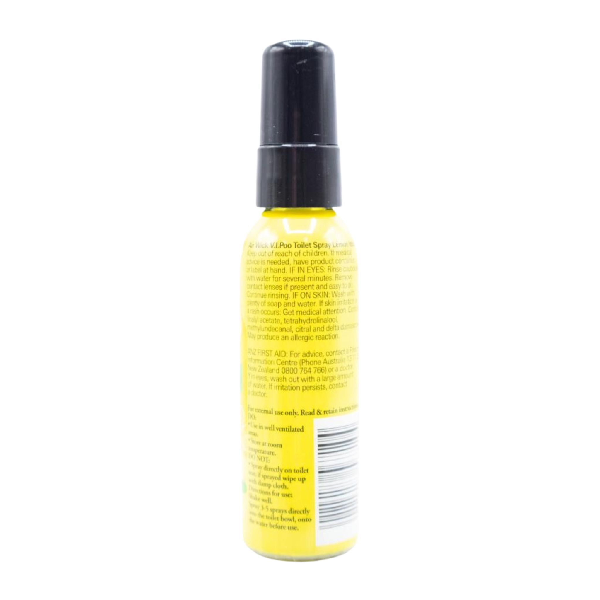 Yellow spray bottle with black nozzle on a white background
