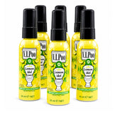 Three bottles of V.I.Poo Lemon Idol toilet spray on a white background 6 pack