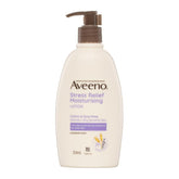 Front view of Aveeno Stress Relief Moisturising Lotion Pack of 3 - 354mL bottles