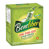 Box of Benefiber On-The-Go Stick Packs on a white background