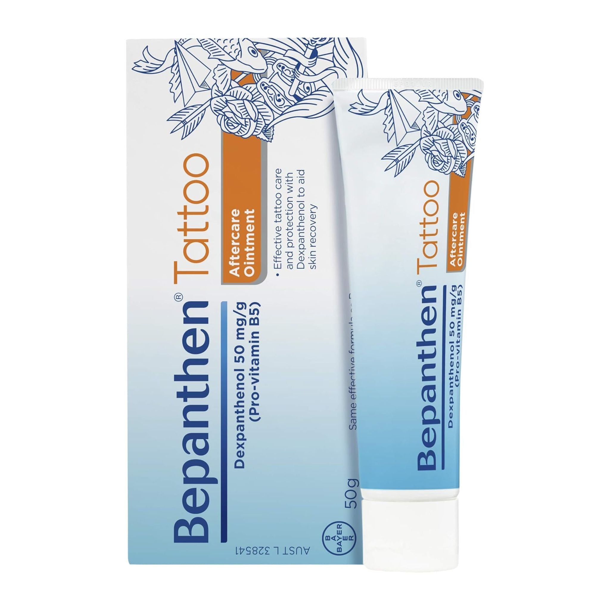 Bepanthen Tattoo Ointment tube with box packaging – for aftercare and tattoo protection