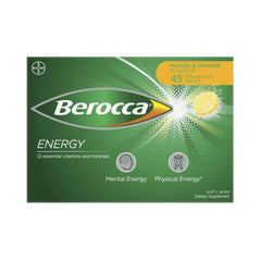 Berocca Energy Mango & Orange Effervescent Tablets 45 Tablets Pack of 5 angle View