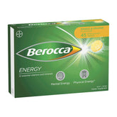Packaging of Berocca Energy Mango & Orange Effervescent Tablets 45 Pack