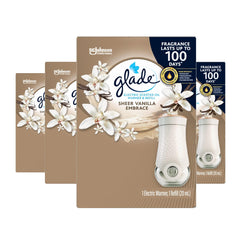 Glade Electric Oil Warmer & Refill 20mL Pack of 4 – Sheer Vanilla Embrace