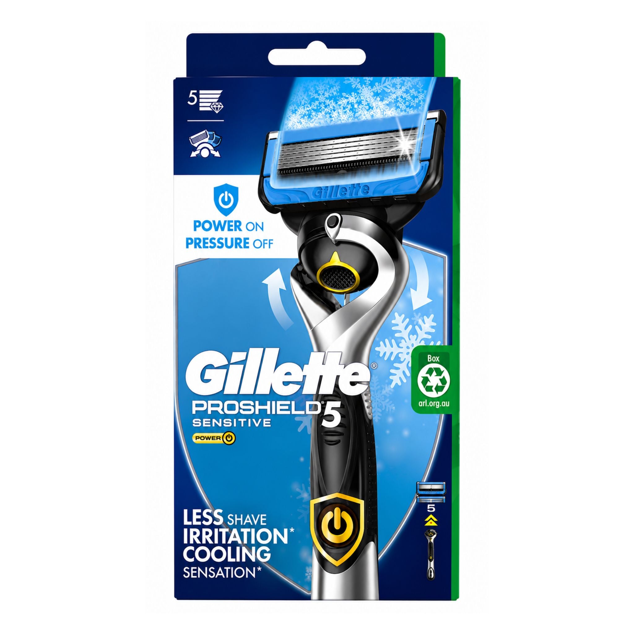 Gillette Proshield 5 razor packaging on a white background