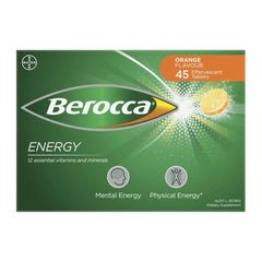 Berocca Energy Orange Flavour Effervescent Tablets 45 Pack - front image