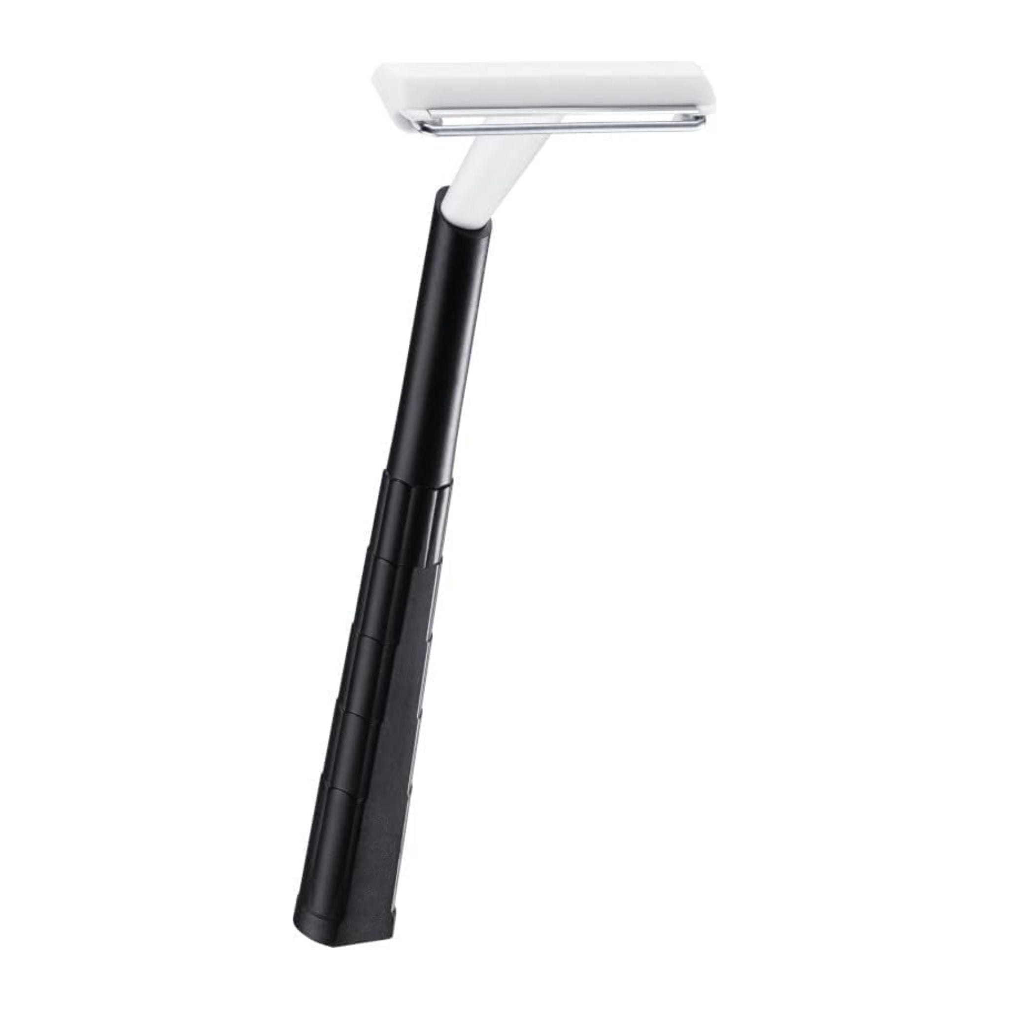Black and white razor on a white background