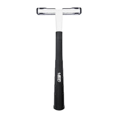 Black and white bicycle pump on a white background