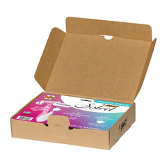 Open cardboard box containing BIC Sellet razor packaging on a white background