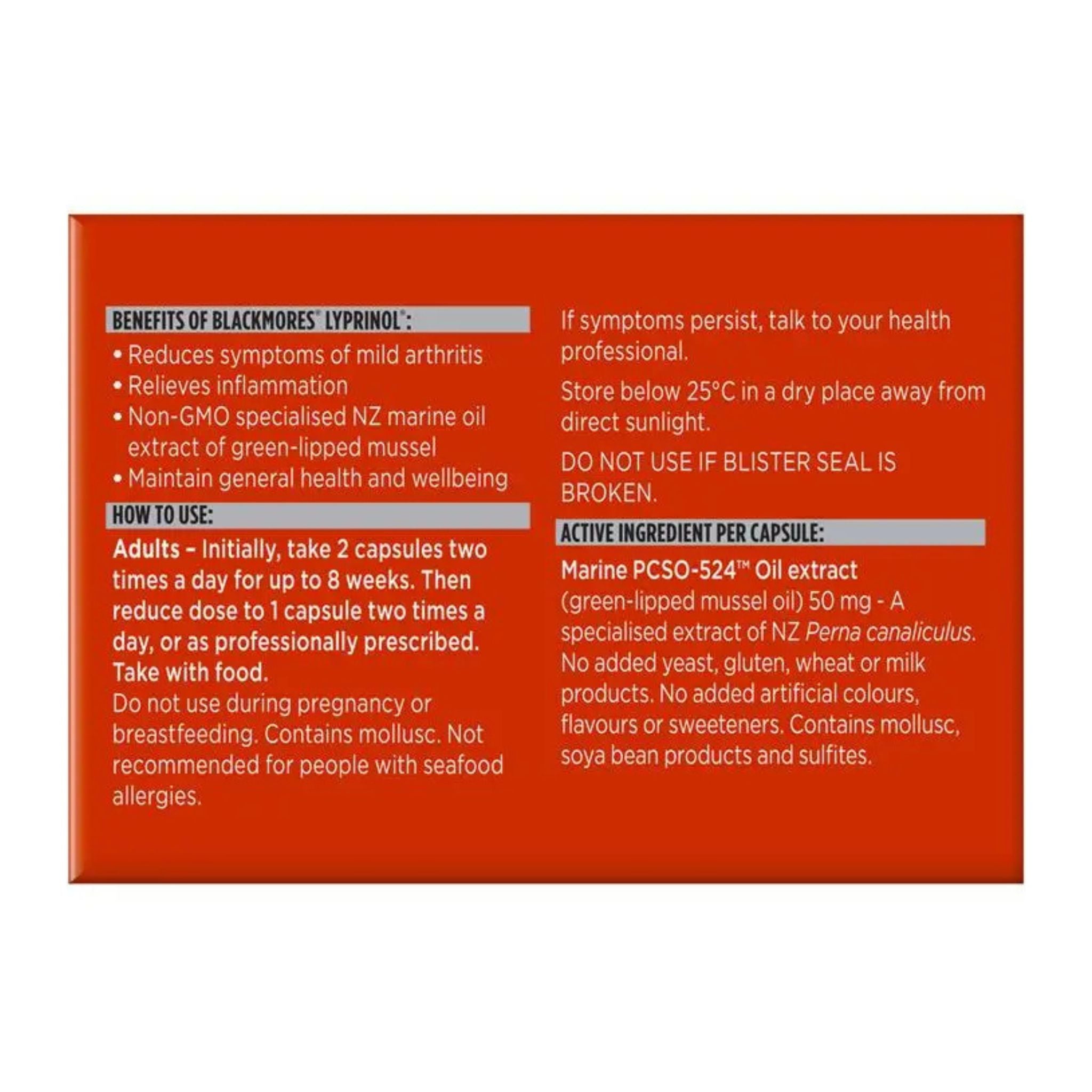 Red box with black text containing product information and usage instructions.