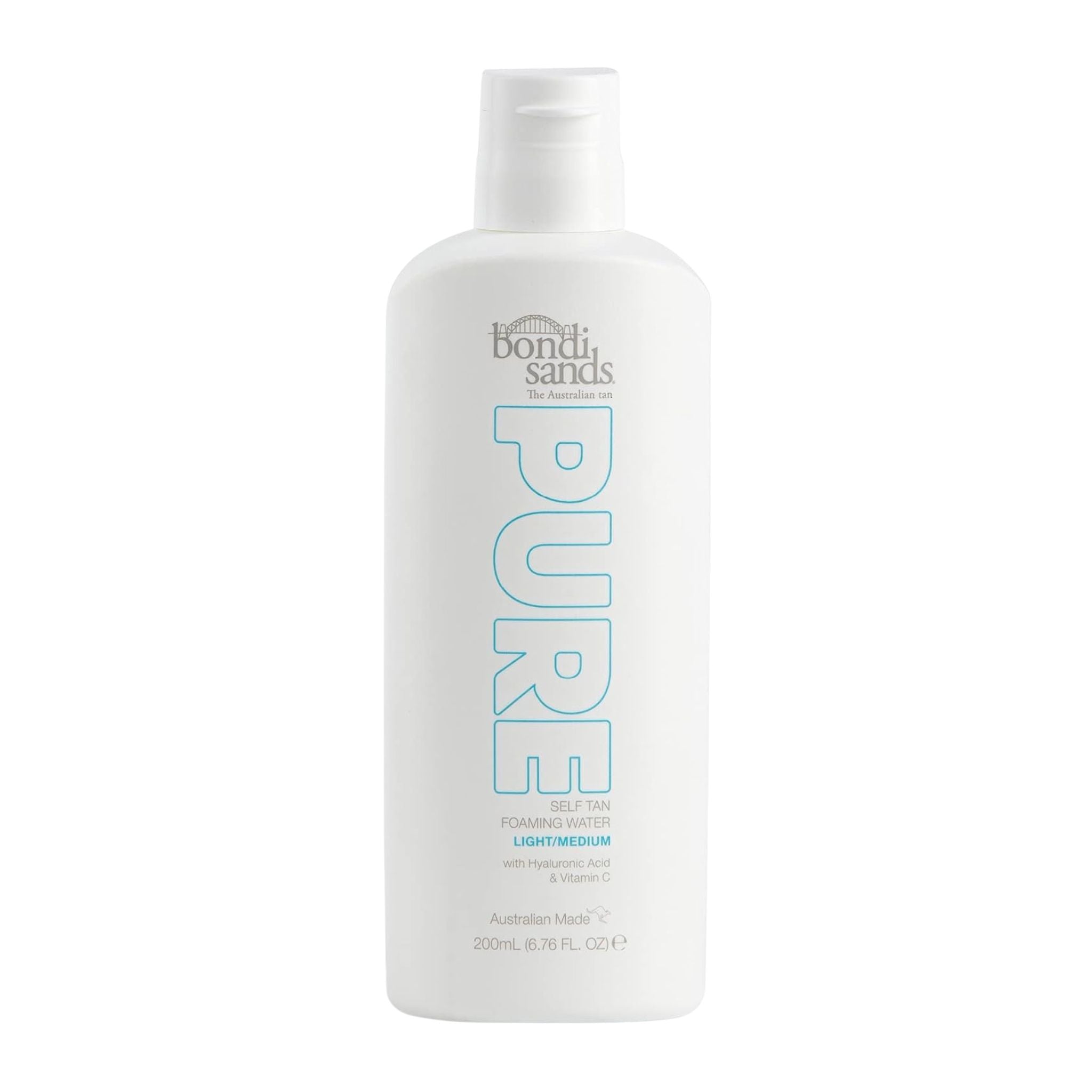 Bottle of bondi sands Pure lightener on a white background