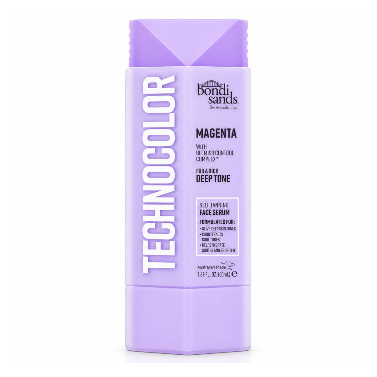 Bondi Sands Technocolor Magenta Self Tanning Face Serum 50ml front packaging view