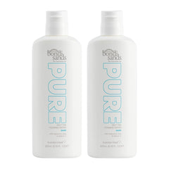 Two bottles of Bondi Sands Pure self-tan product on a white background