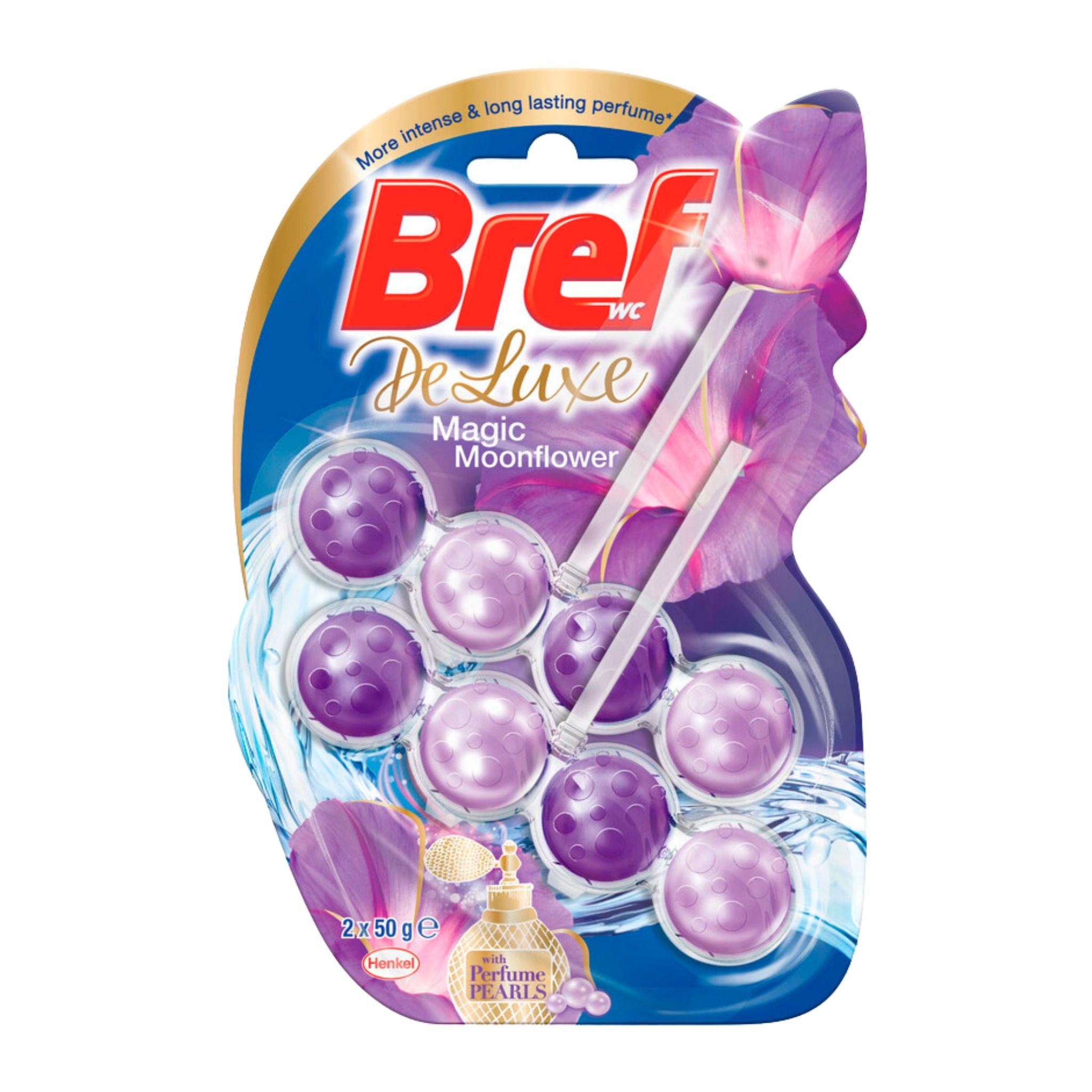 Bref Deluxe Magic Moonflower toilet bowl cleaner packaging on a white background