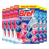 Showcase of Bref Power Active Flower Blossom Rim Block Toilet Cleaner 12-Pack