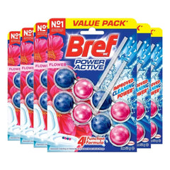 Showcase of Bref Power Active Flower Blossom Rim Block Toilet Cleaner 12-Pack