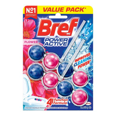 Front view of Bref Power Active Flower Blossom Rim Block Toilet Cleaner