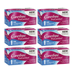 Carefree ProComfort Regular Tampons Pack of 6 bundle for bulk purchase