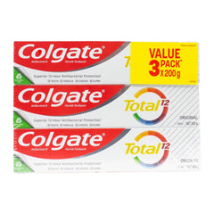 Colgate Total 12 toothpaste value pack on a white background