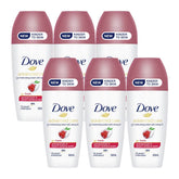 Multiple bottles of Dove Advanced Care deodorant on a white background
