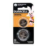 Duracell CR2016 battery packaging with a cartoon character on a white background