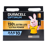 Duracell Optimum AAA batteries packaging with cartoon rabbit character