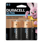 Duracell Ultra D batteries packaging with cartoon character on a white background