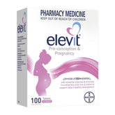 Front view of Elevit Pre-conception & Pregnancy 100 Tablets packaging