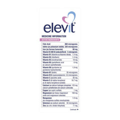 Side view of Elevit Pre-conception & Pregnancy 100 Tablets box