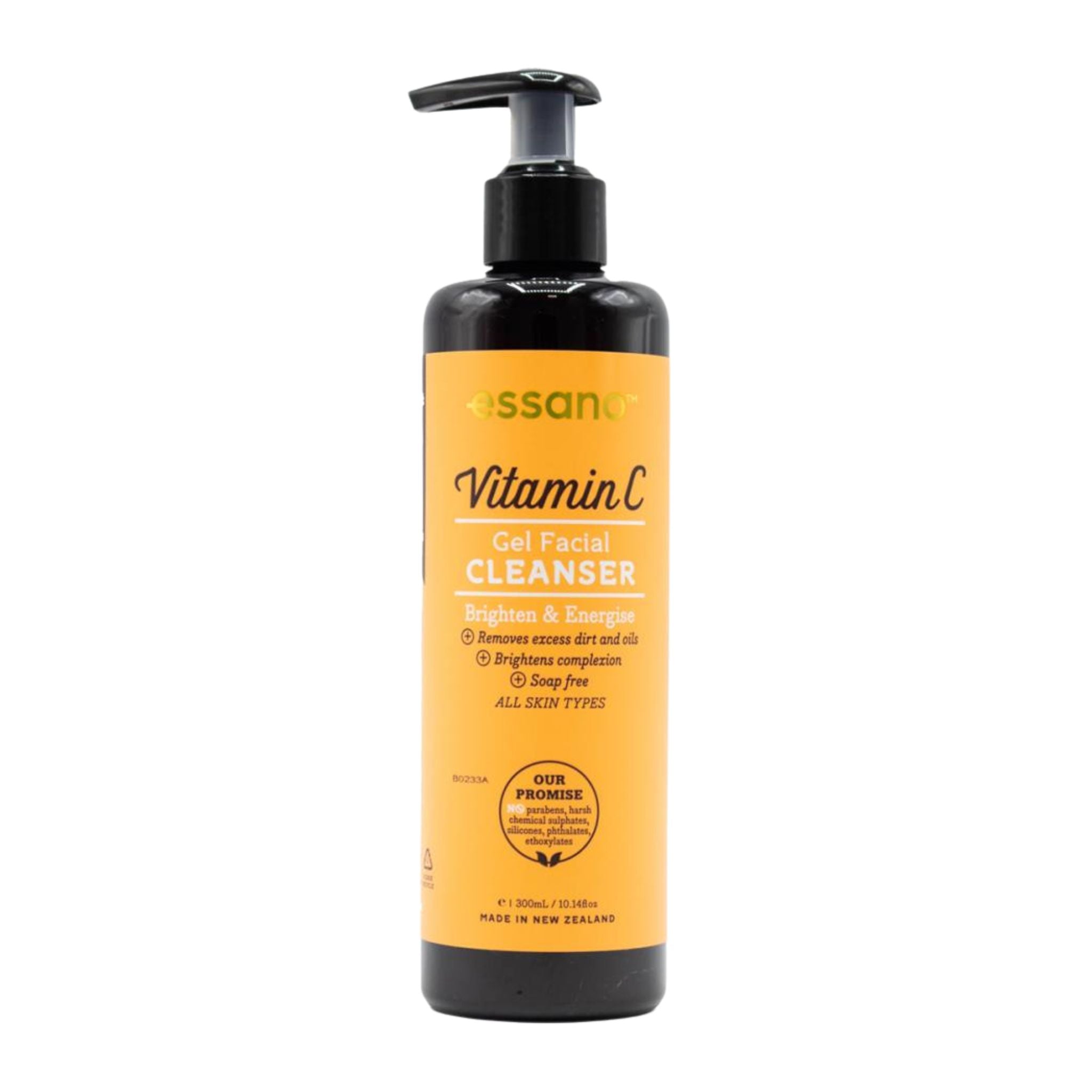 Essano Vitamin C Gel Facial Cleanser bottle on a white background