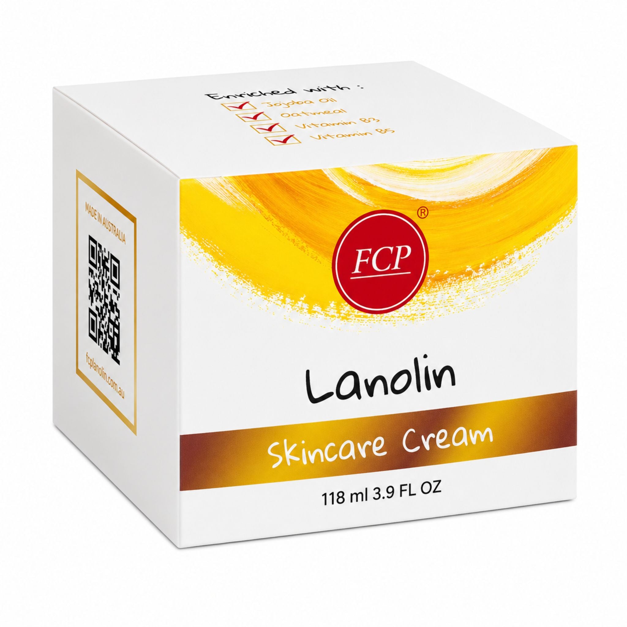Box of FCP Lanolin Skincare Cream on a white background