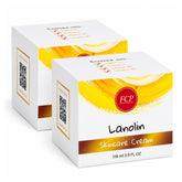 Two boxes of Lanolin Skincare Cream with FCP logo on a white background