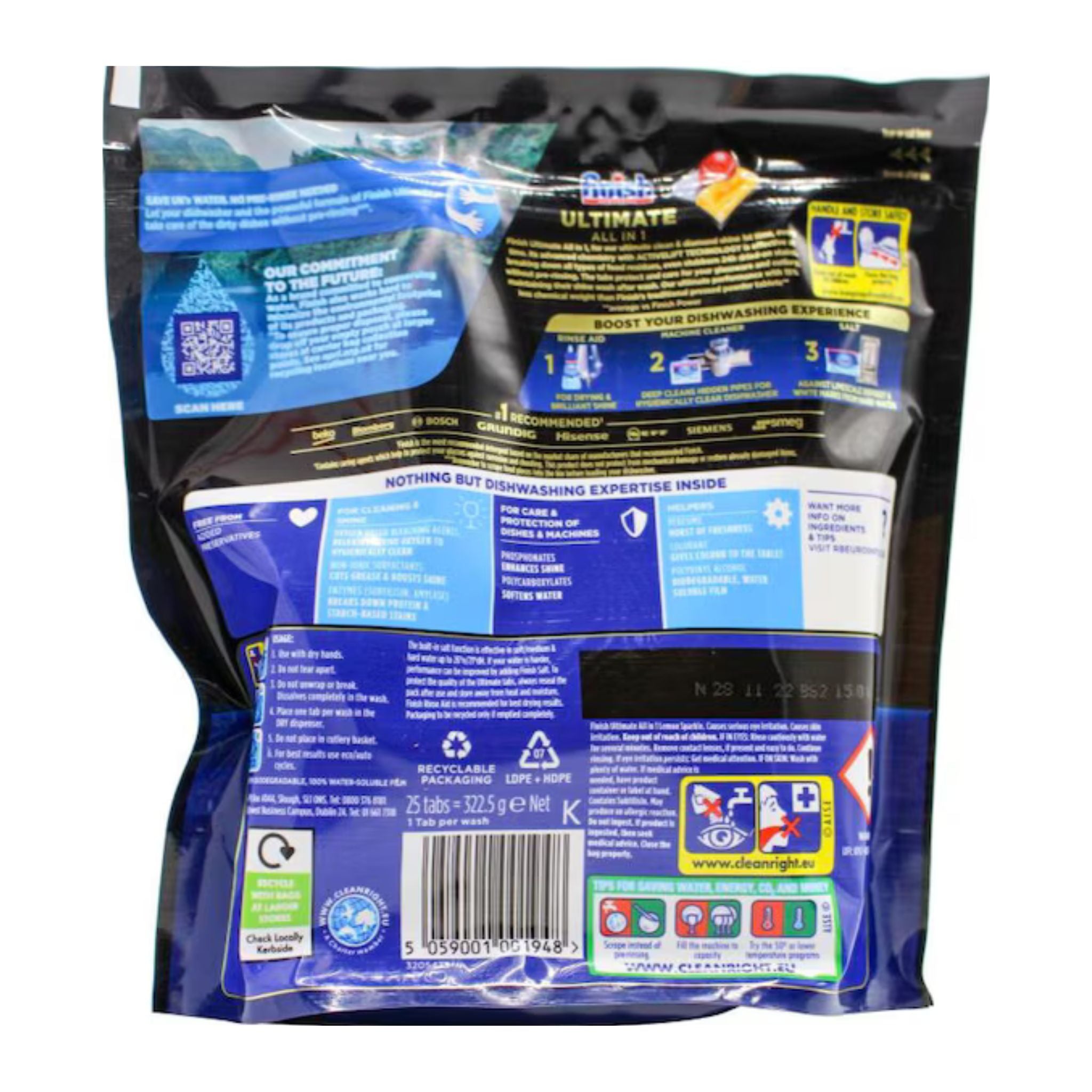 Finish Powerball Ultimate All In 1 Lemon Sparkle 25 Pack – Side Angle View