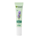 Garnier Organics Lavandin anti-age eye cream tube on a white background