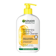 Garnier SkinActive Brightening Vitamin C Cream Cleanser bottle on a white background